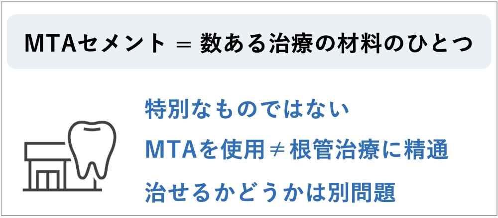 image_tooltip MTAは「材料」であり、治療の質を保証するものではない