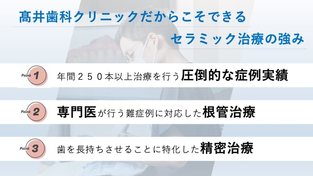 髙井歯科クリニックだからこそできるセラミック治療の強み